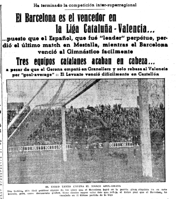 Se crea la liga de fútbol de los Paďsos Catalans. Recorte de prensa del čpoca. Fuente Hemeroteca El Mundo Deportivo
