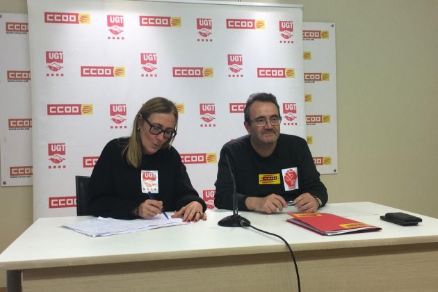 Roda de premsa CCOO UGT pagues funcionaris - Carlota Serra
