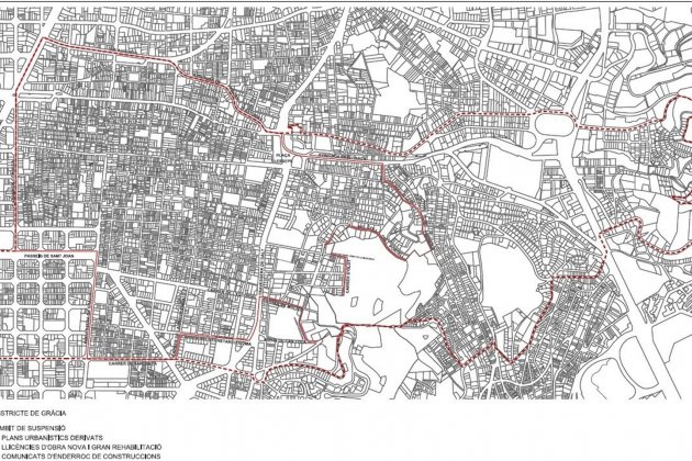 mapa pla urbanístic districte gràcia   europa press