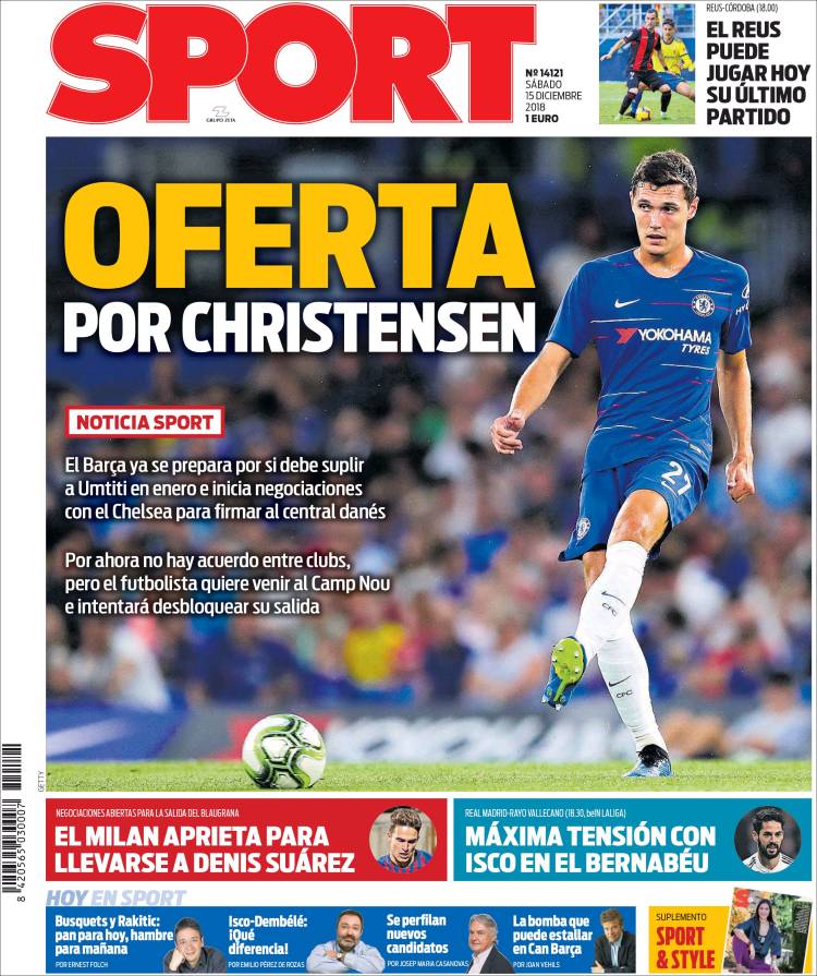 Sport Portada 15 12 2018 Sport Portada 15 12 2018