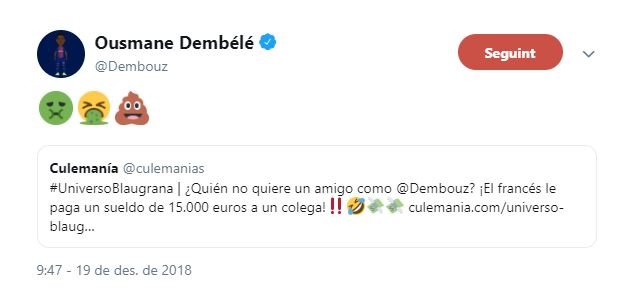 Dembélé resposta Twitter