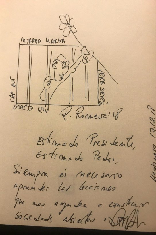 dibuix raül romeva llibre pedro sanchez acn