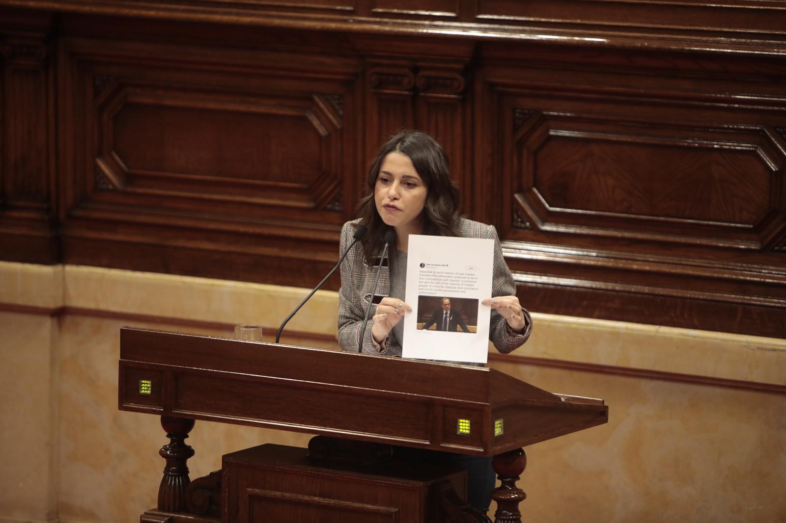 Arrimadas dona per fet que hi haurà "violència" el 21-D i anuncia una querella contra Torra