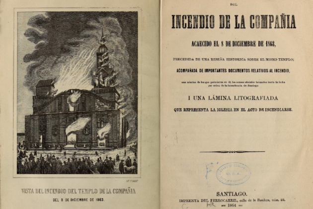 Josep Besa funda el Cos de Bombers de Santiago de Xile. Nómina de víctimes publicada pel govern xilè. Font Biblioteca del Congrès dels Estats Units