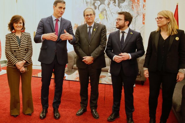 meritxell batet carmen calvo pedro sanchez Quim Torra pere aragones elsa artadi cimera gobiernos pedralbes - sergi alcazar