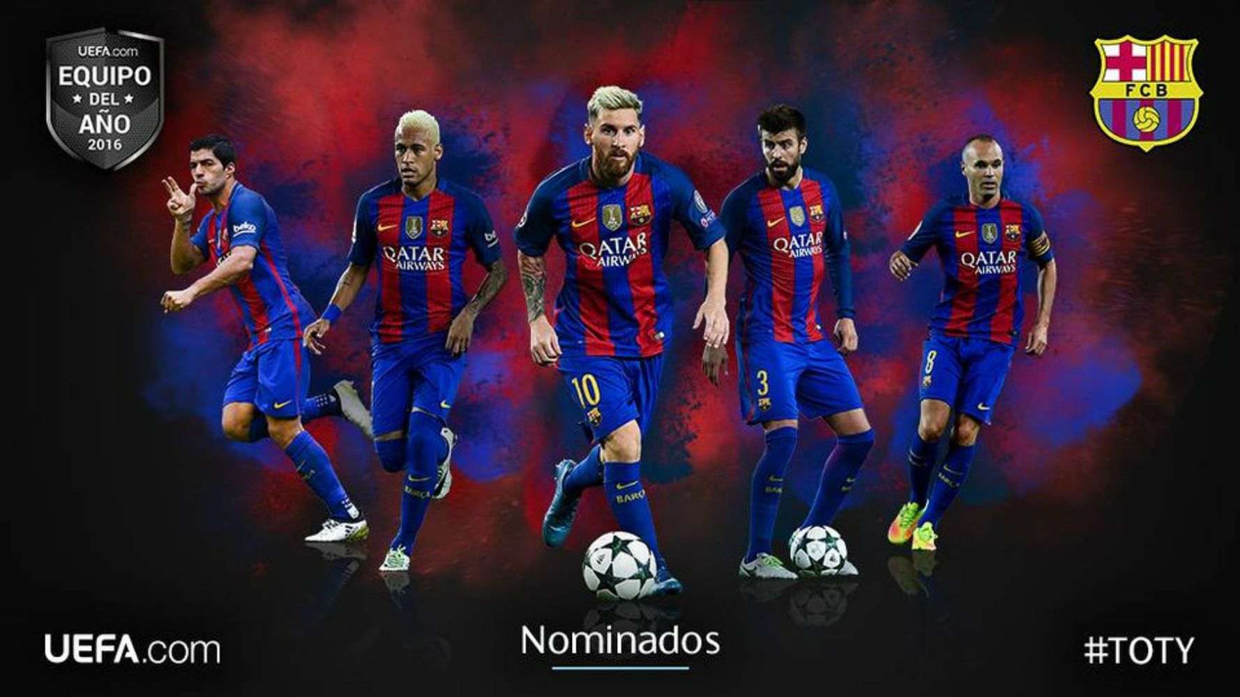 Cinc jugadors del Barça opten a l'Equip de l'Any de la UEFA