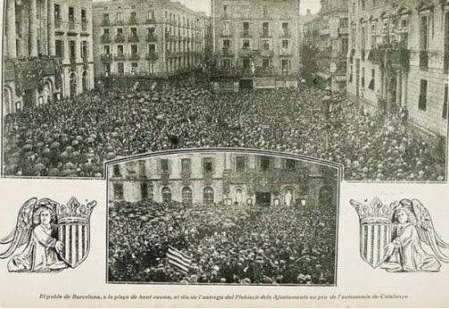 Concentración en Barcelona a favor del Estatuto. (16 11 1918). Fuente Blog Libertad