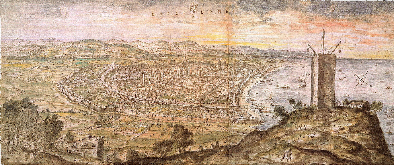 Grabado de Barcelona (1563). Fuente Wikipedia