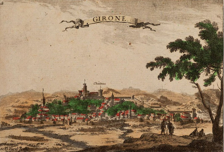 Grabado de Girona (1612). Fuente Blog Piedras de Girona