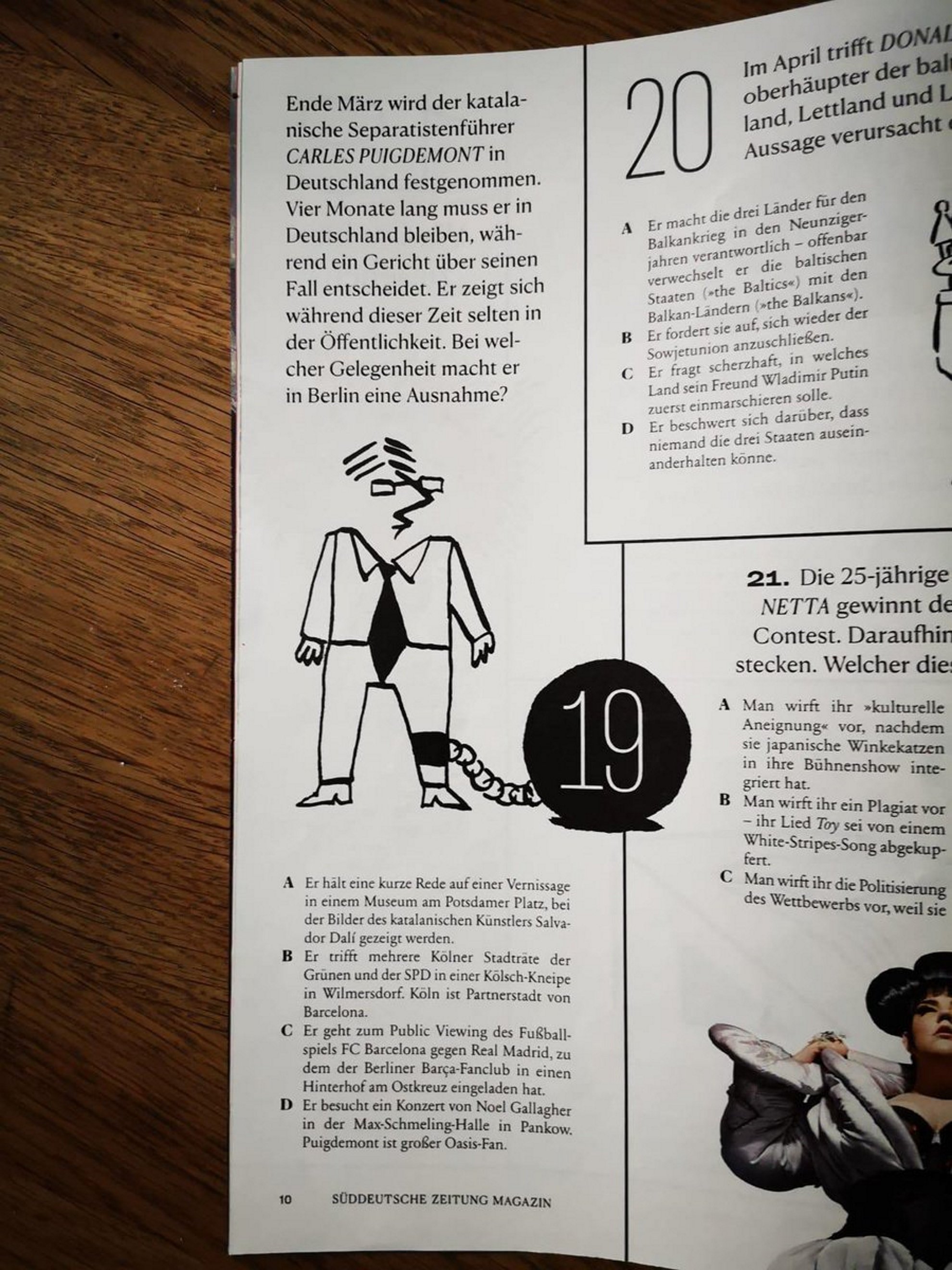 La pregunta sobre Puigdemont al concurs anual del 'Süddeutsche'