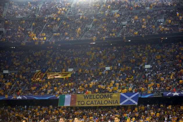 Estelades camp nou barça celtic champions EFE