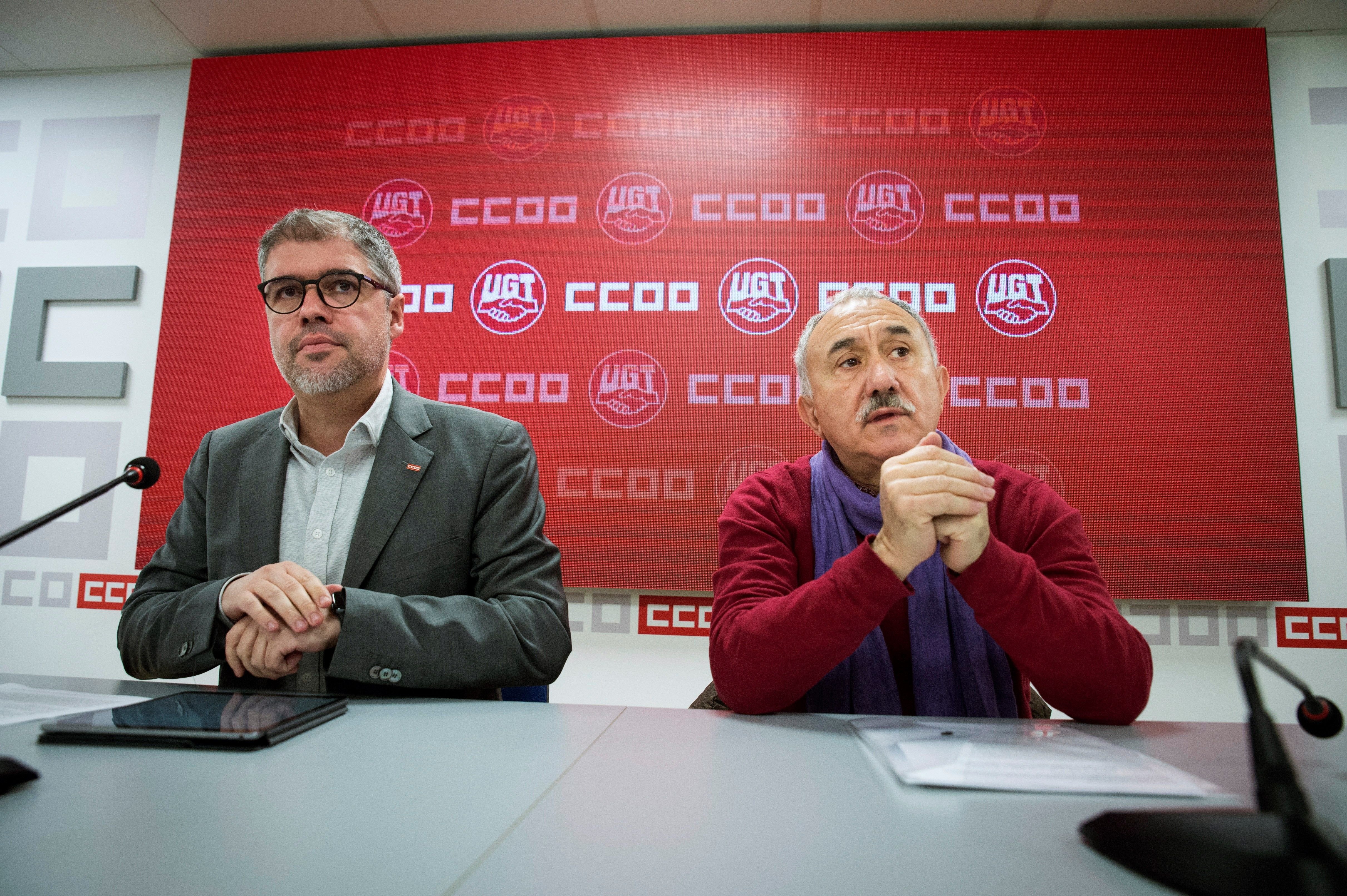 UGT i CCOO es mobilitzaran el 8 de febrer per forçar canvis laborals