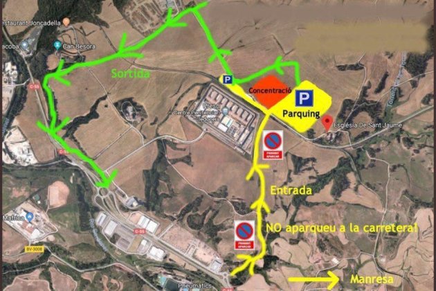 Mapa pla de Lledoners per la trobada d'autocaravanes