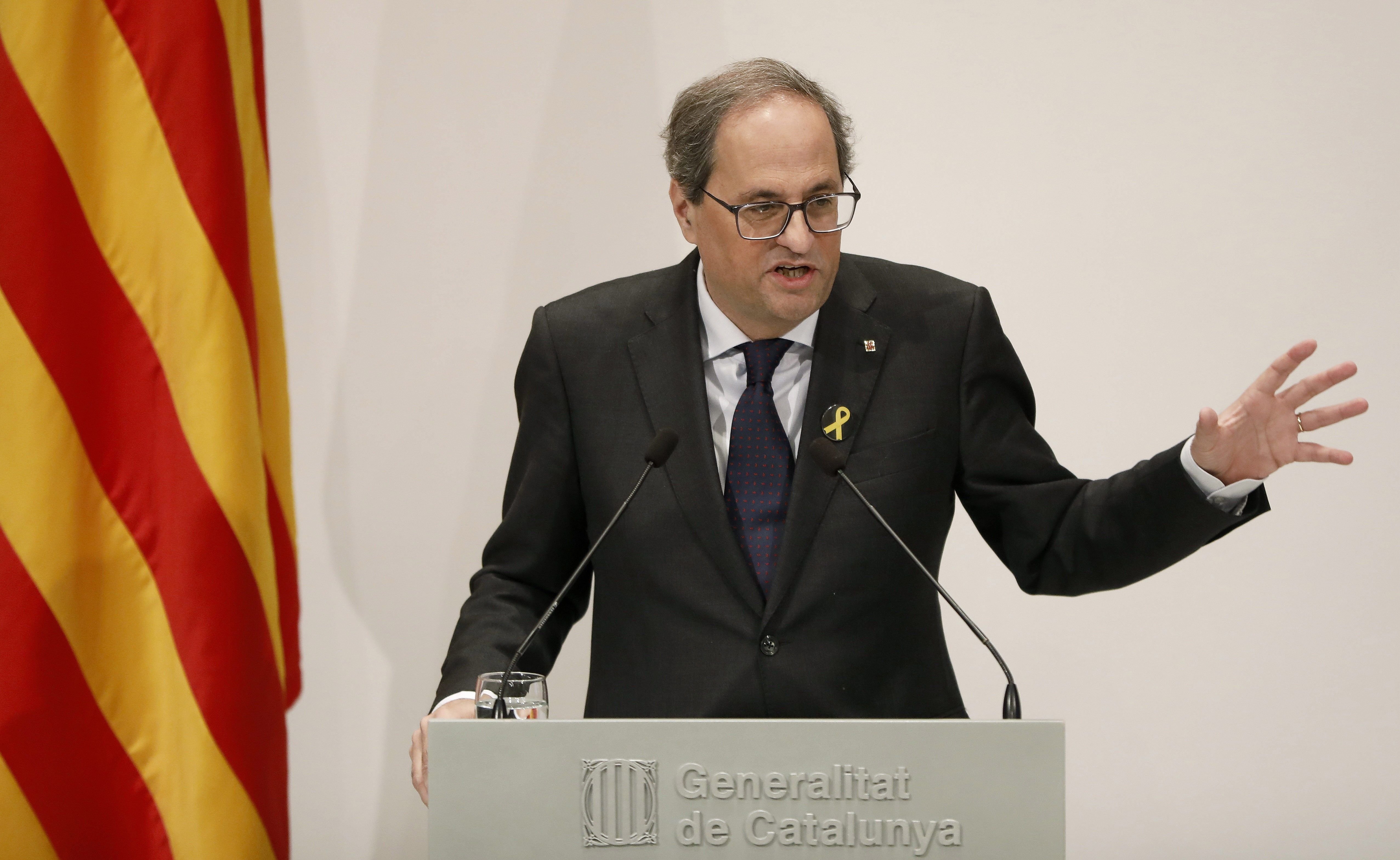 Torra frena las expectativas sobre la tramitación de los presupuestos de Sánchez