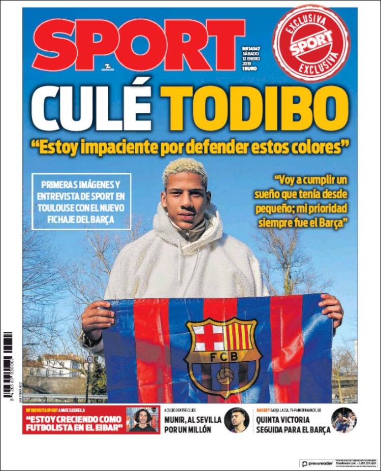 Sport Portada 12 01 2019 Sport Portada 12 01 2019