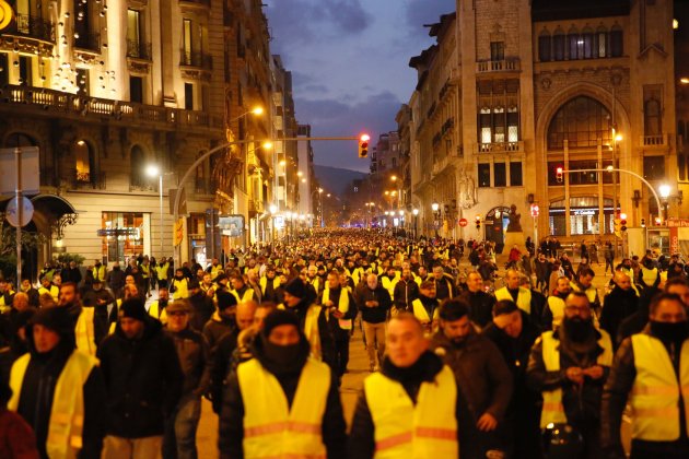 vaga taxistes manifestacio via laietana - Sergi Alcàzar