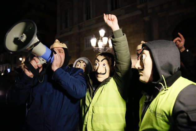 vaga taxistes manifestacio plaça sant jaume - Sergi Alcàzar