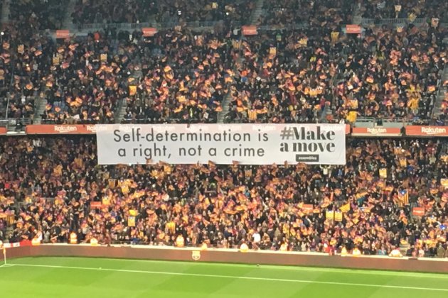 Pancarta Llibertat Barca Madrid Bernat Aguilar