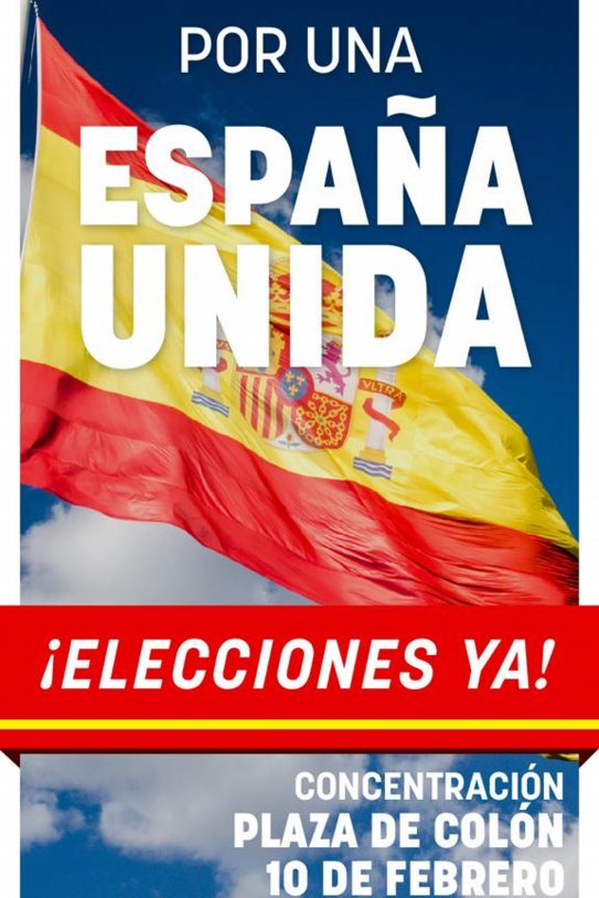 Cartell manifestació Espanya Unida PP, Ciutadans i Vox - ACN