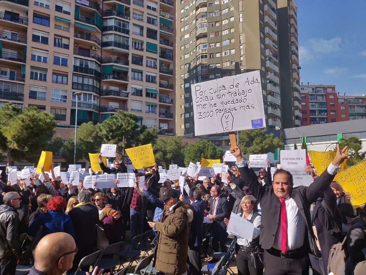 Els VTC protesten a la presentació de la candidatura d'ERC, EH Bildu i BNG