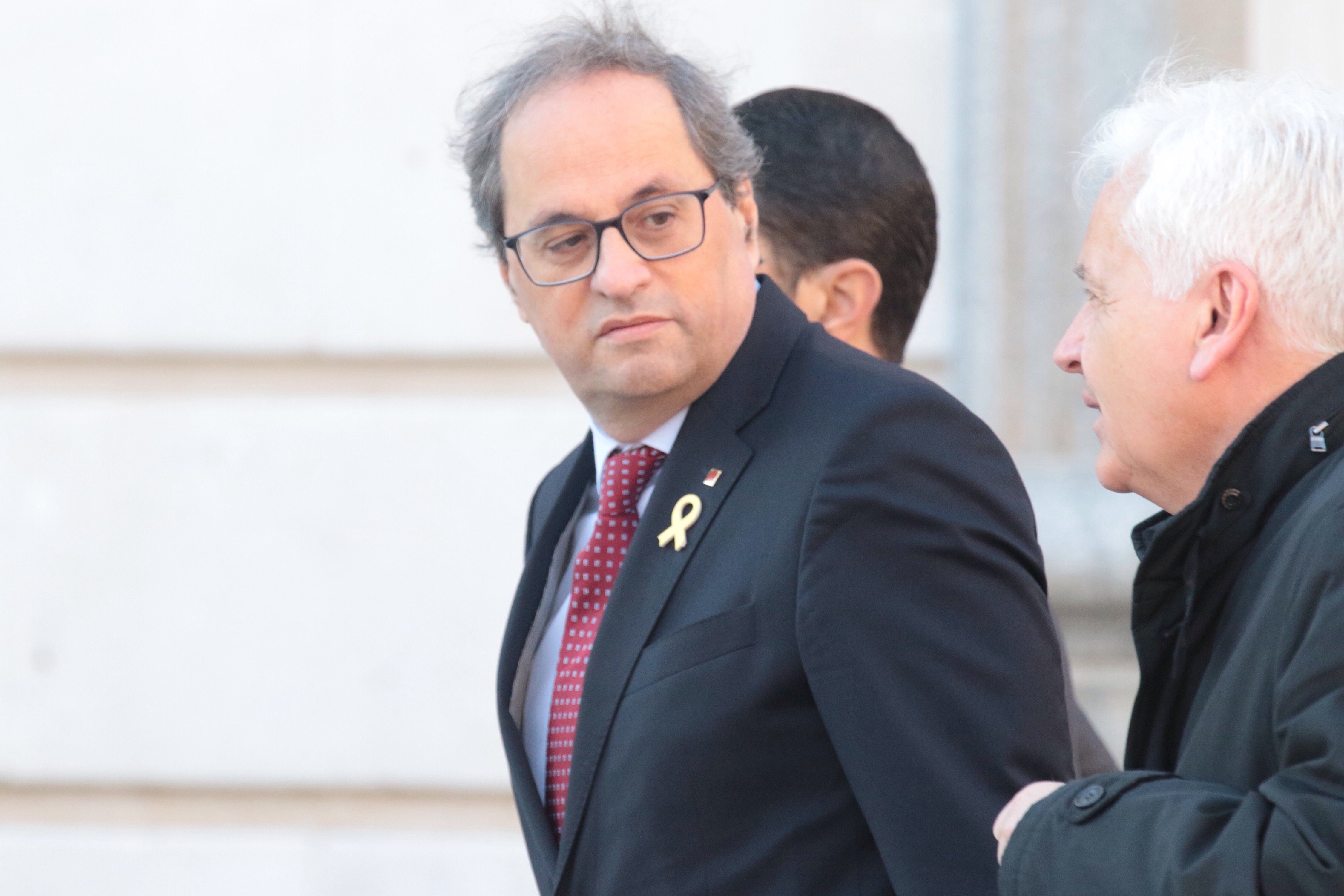 El saludo "glacial" entre Torra y Lesmes en el Supremo