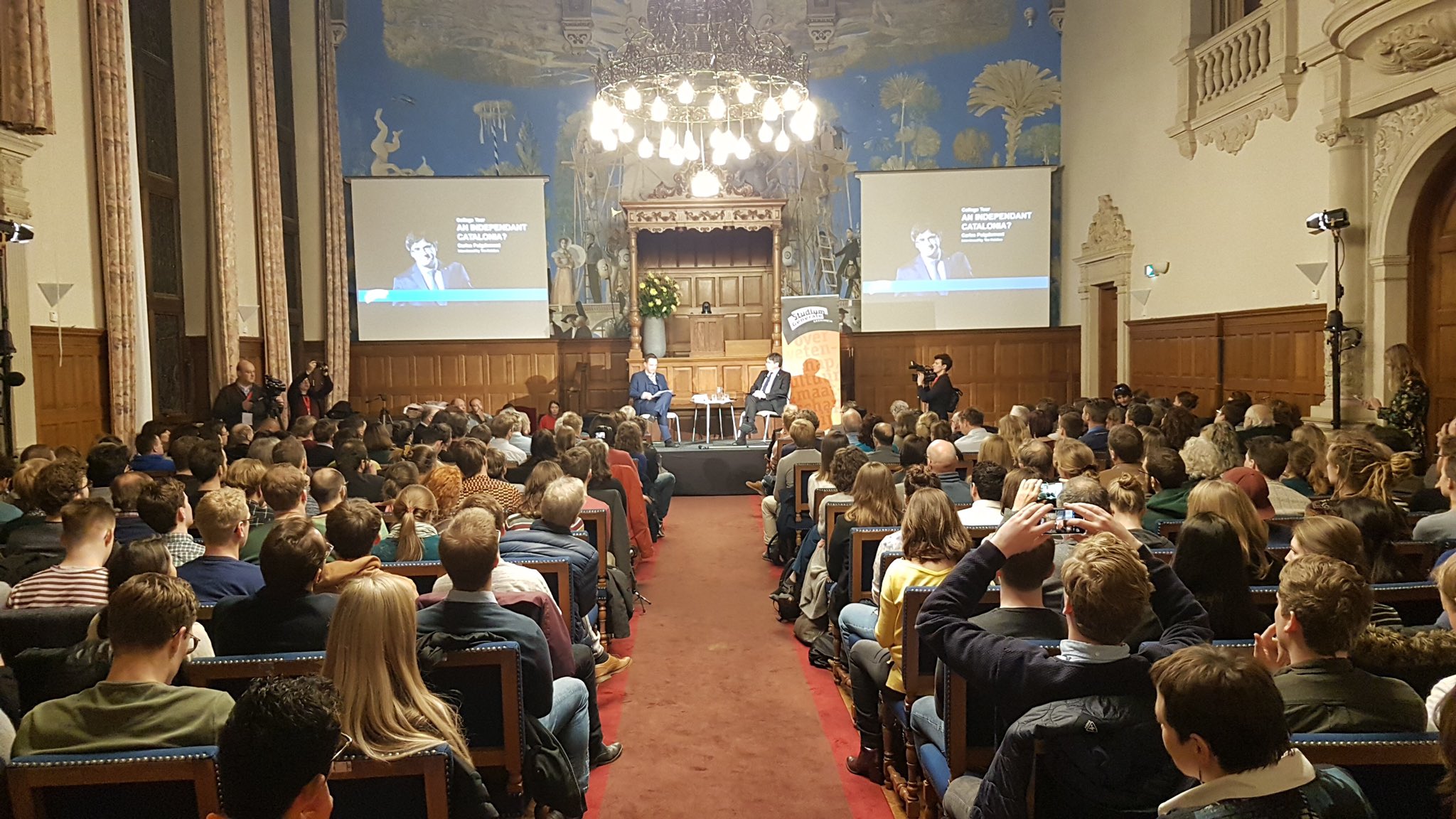 Coloquio de Puigdemont en la Universidad de Groningen