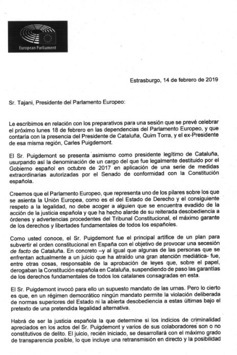 carta cs pp psoe tajani contra puigdemont torra 1