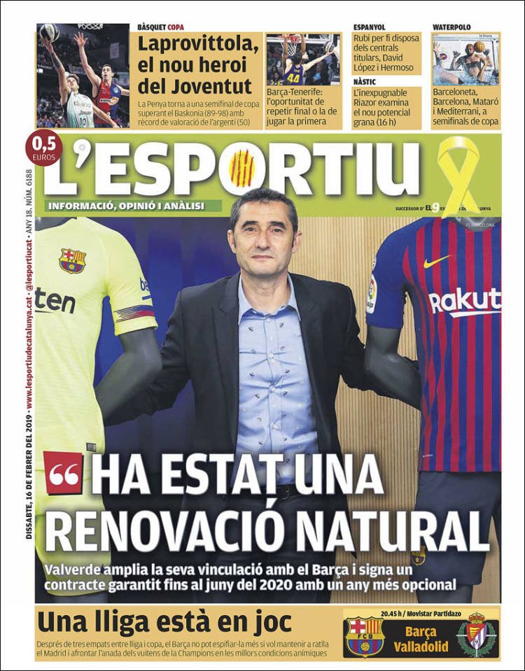 L'Esportiu Portada 16 02 2018