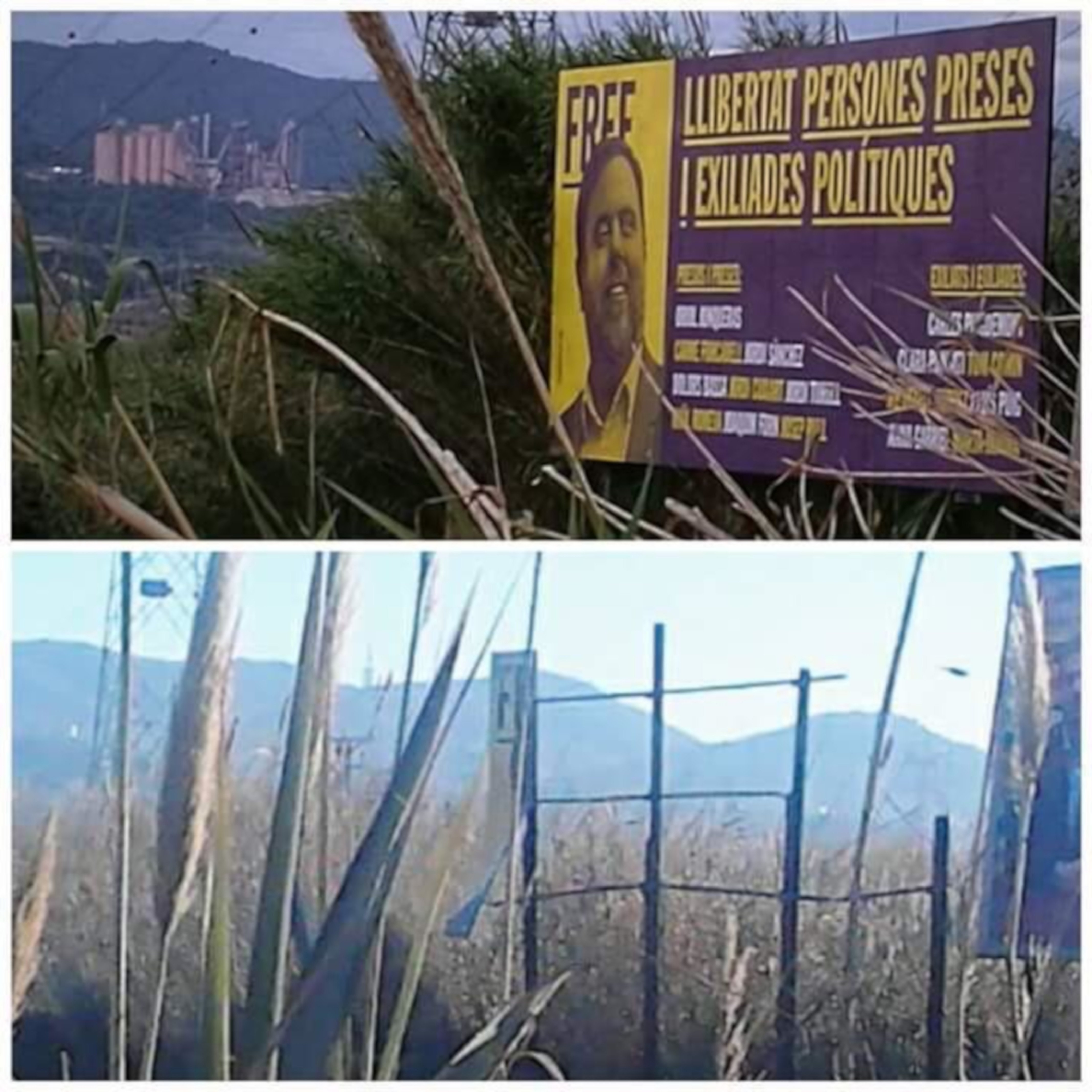 Destrozan una valla que reclamaba la libertad de los presos en Sant Vicenç dels Horts