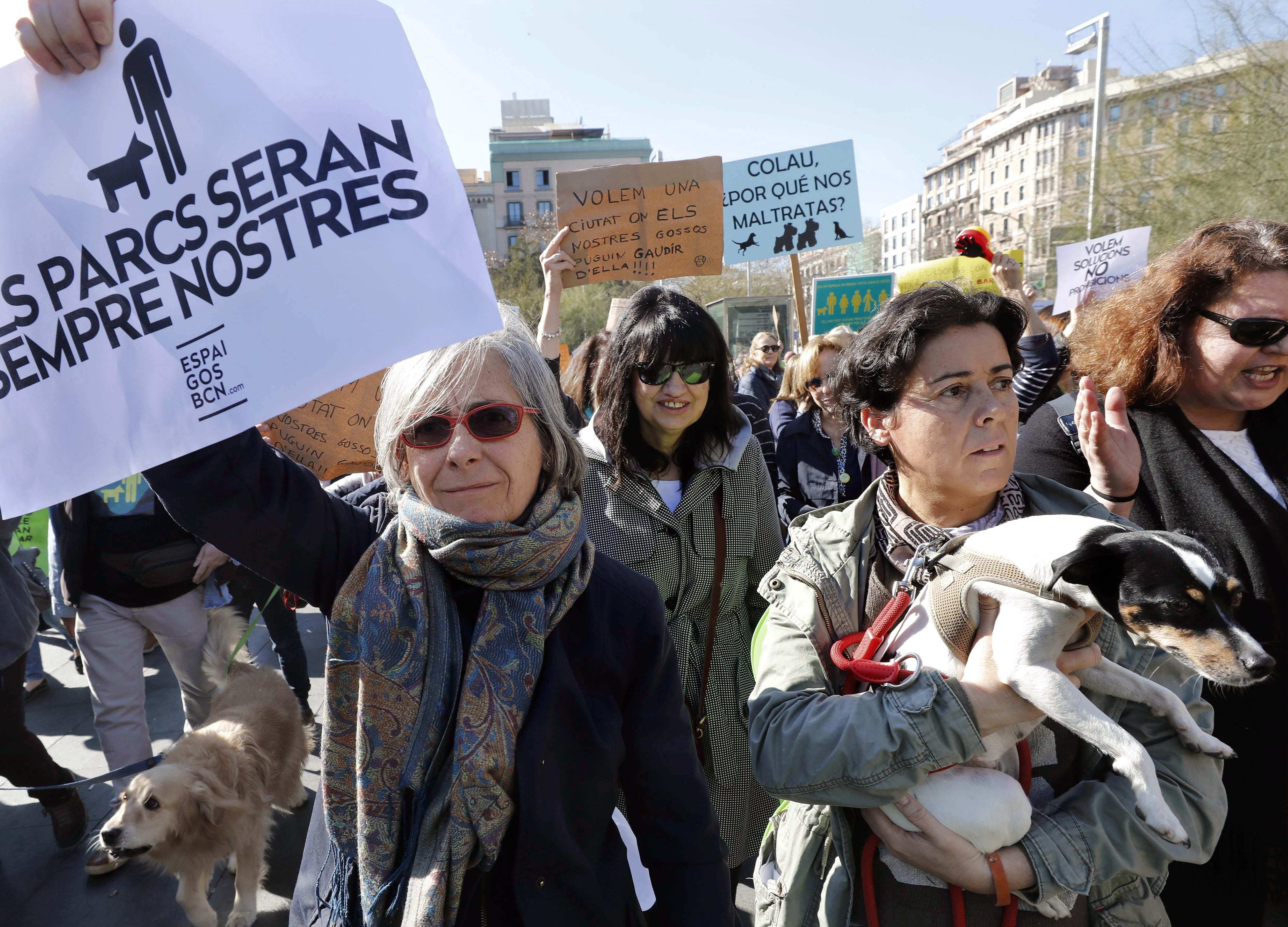 Els amos de gossos surten al carrer: "Els parcs seran sempre nostres"