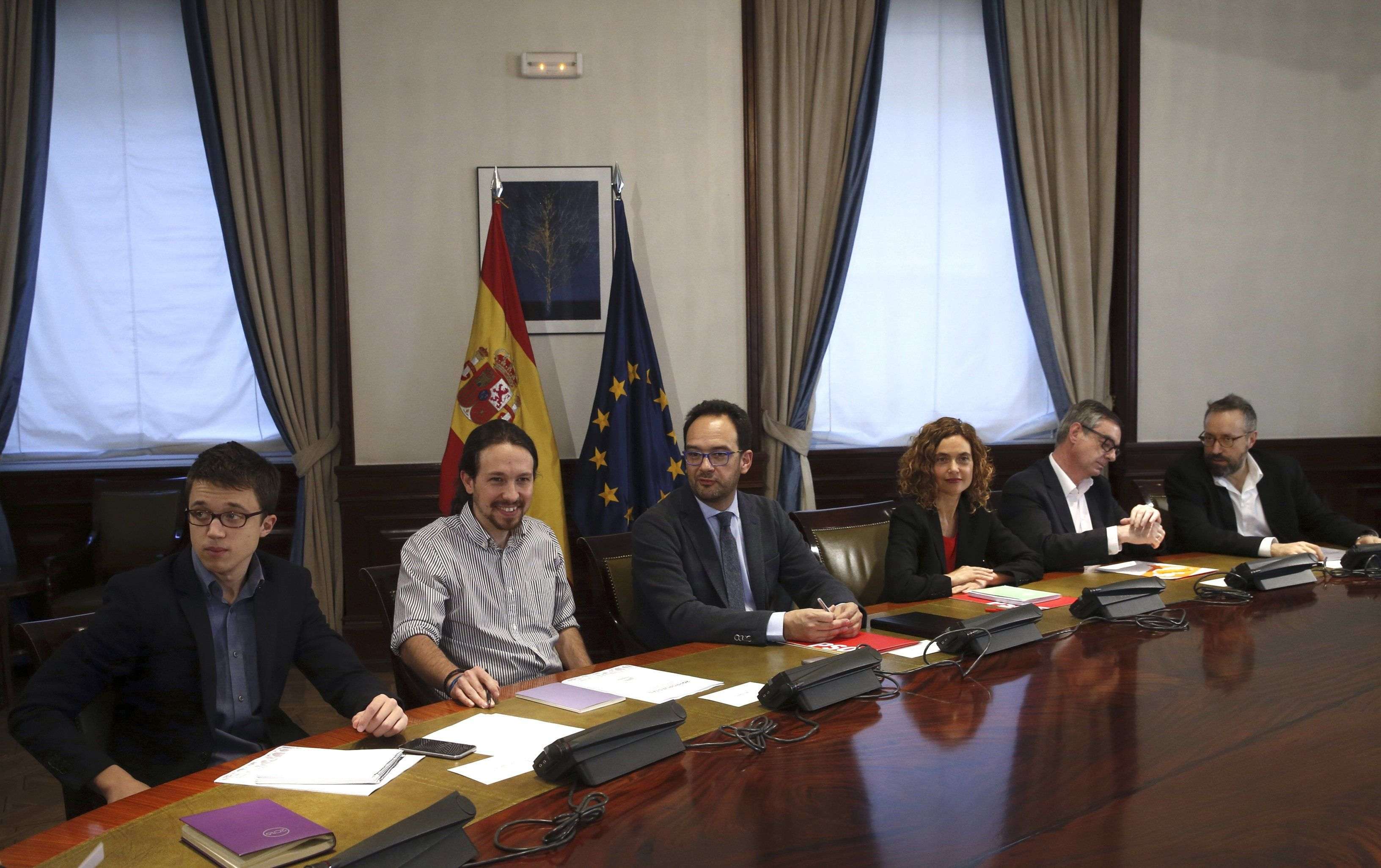El documento de Podemos rechazado por el PSOE  y C's