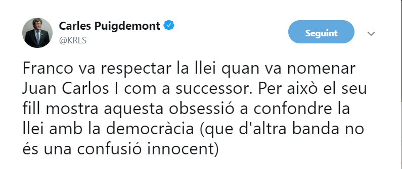 Puigdemont tuit