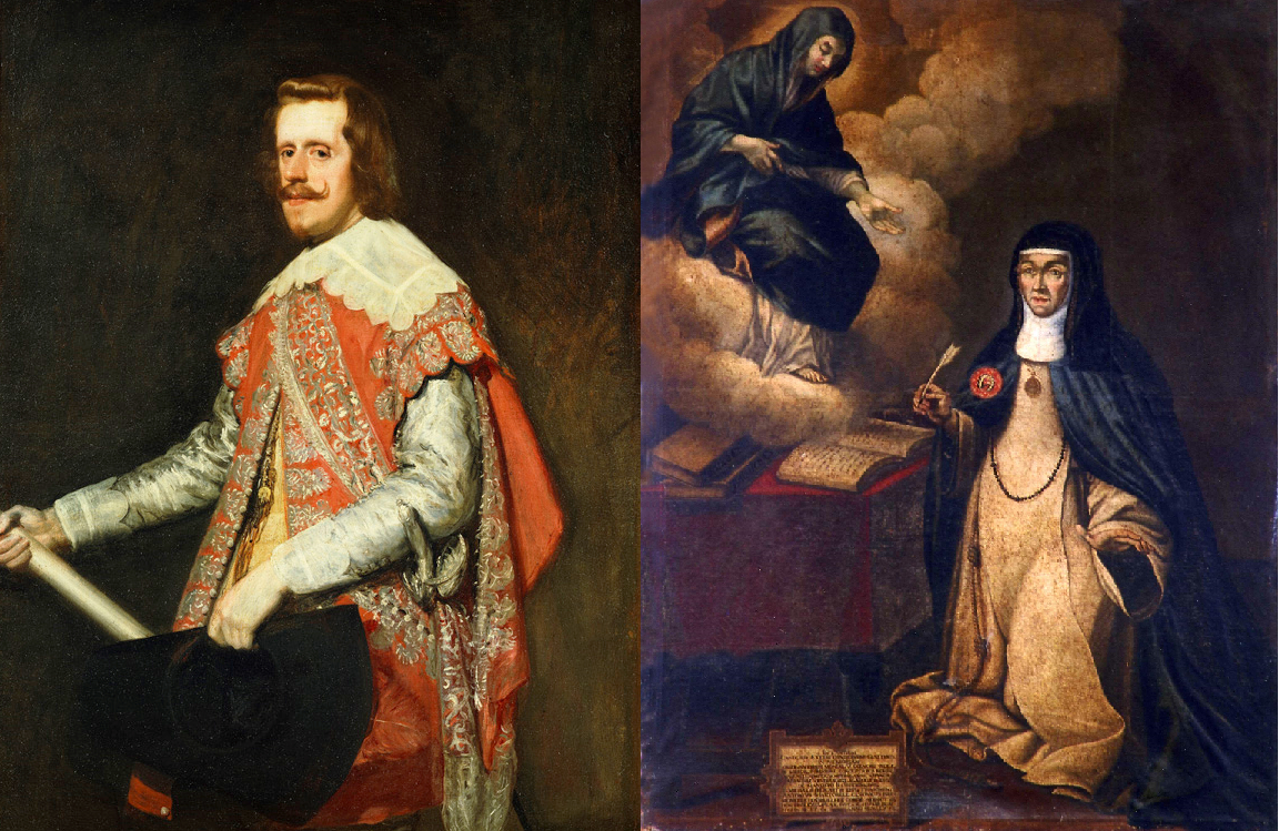 Felipe IV y Maria de Ágreda. Fuente Museo del Prado y Mariadeagreda.org