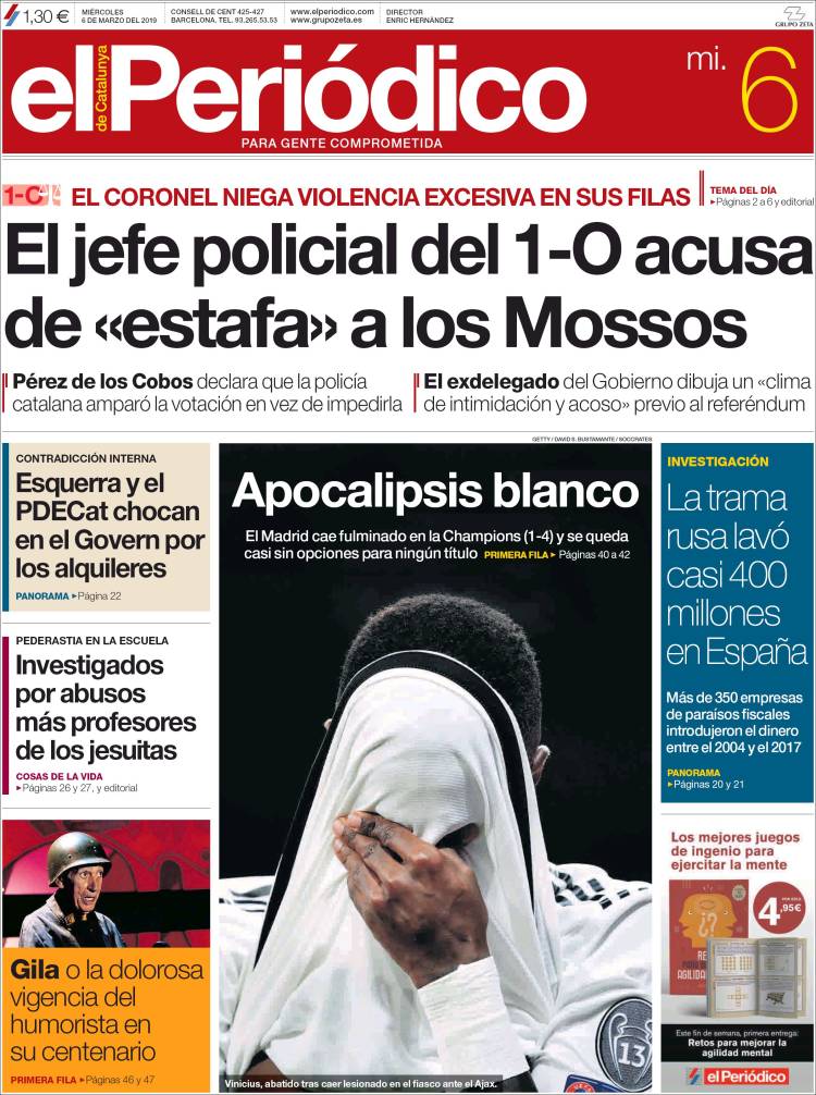 El Periódico Portada 06 03 2019