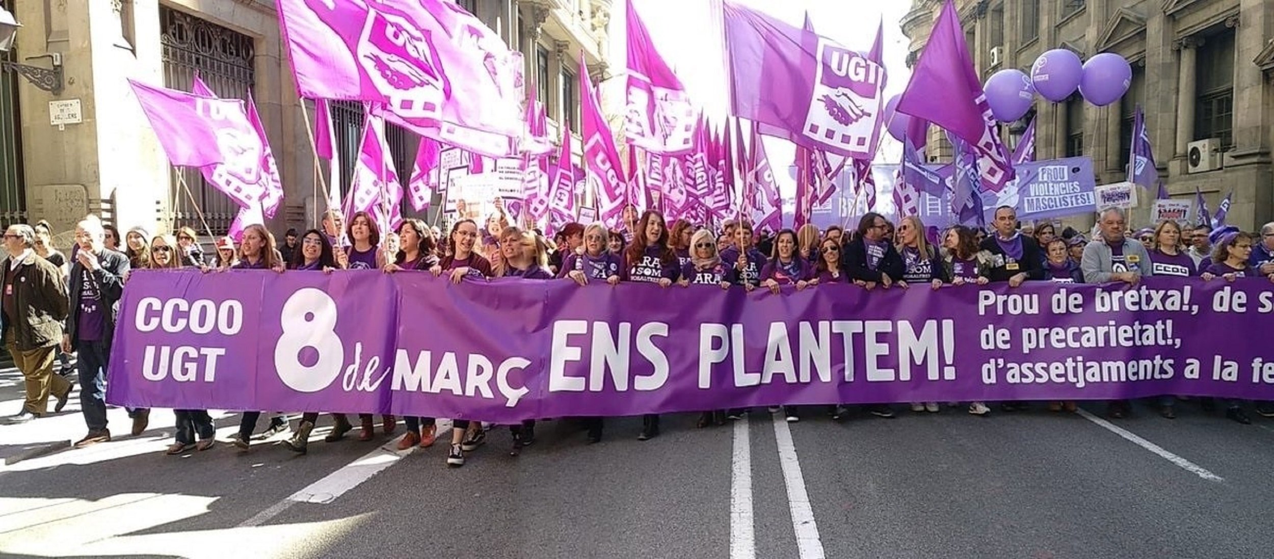 UGT y CC.OO. de Catalunya se manifiestan contra la brecha laboral