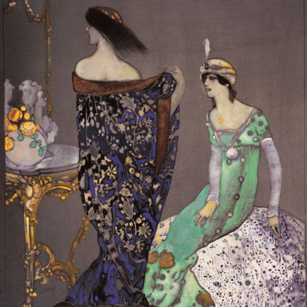 Muere Xavier Gosé, el ilustrador de la Belle Epoque parisina. Le manteau bleu (1912). Fuente Museu de Arte Jaume Morera