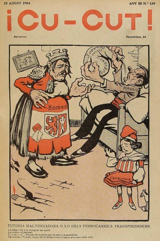 Les Corts espanyoles contesten els Fets del Cu Cut votant la Ley de Jurisdicciones. 20 03 1906. Portada del Cu Cut !. Font Pinterest