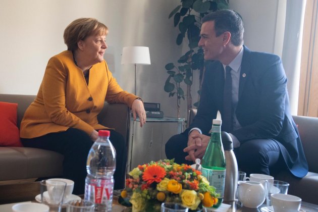 Sánchez i Merkel Consell Europeu Sánchez i Merkel Consell Europeu