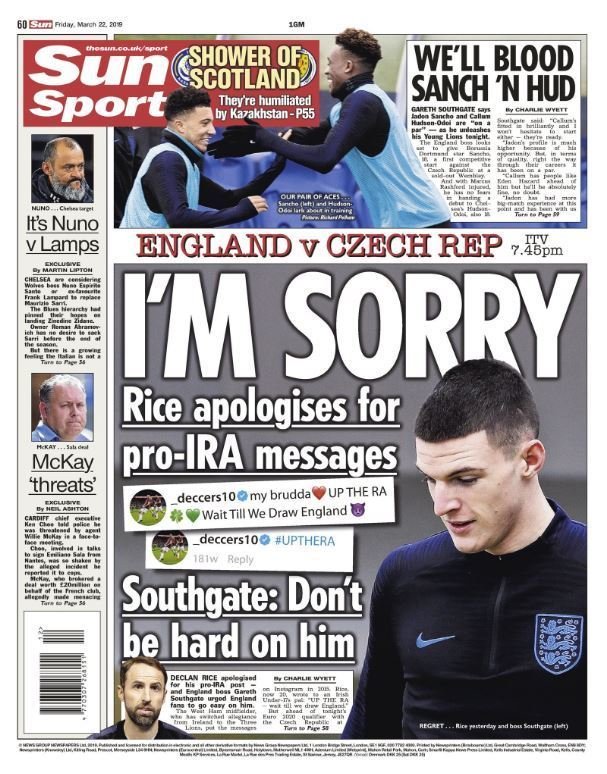 Portada The Sun Declan Rice