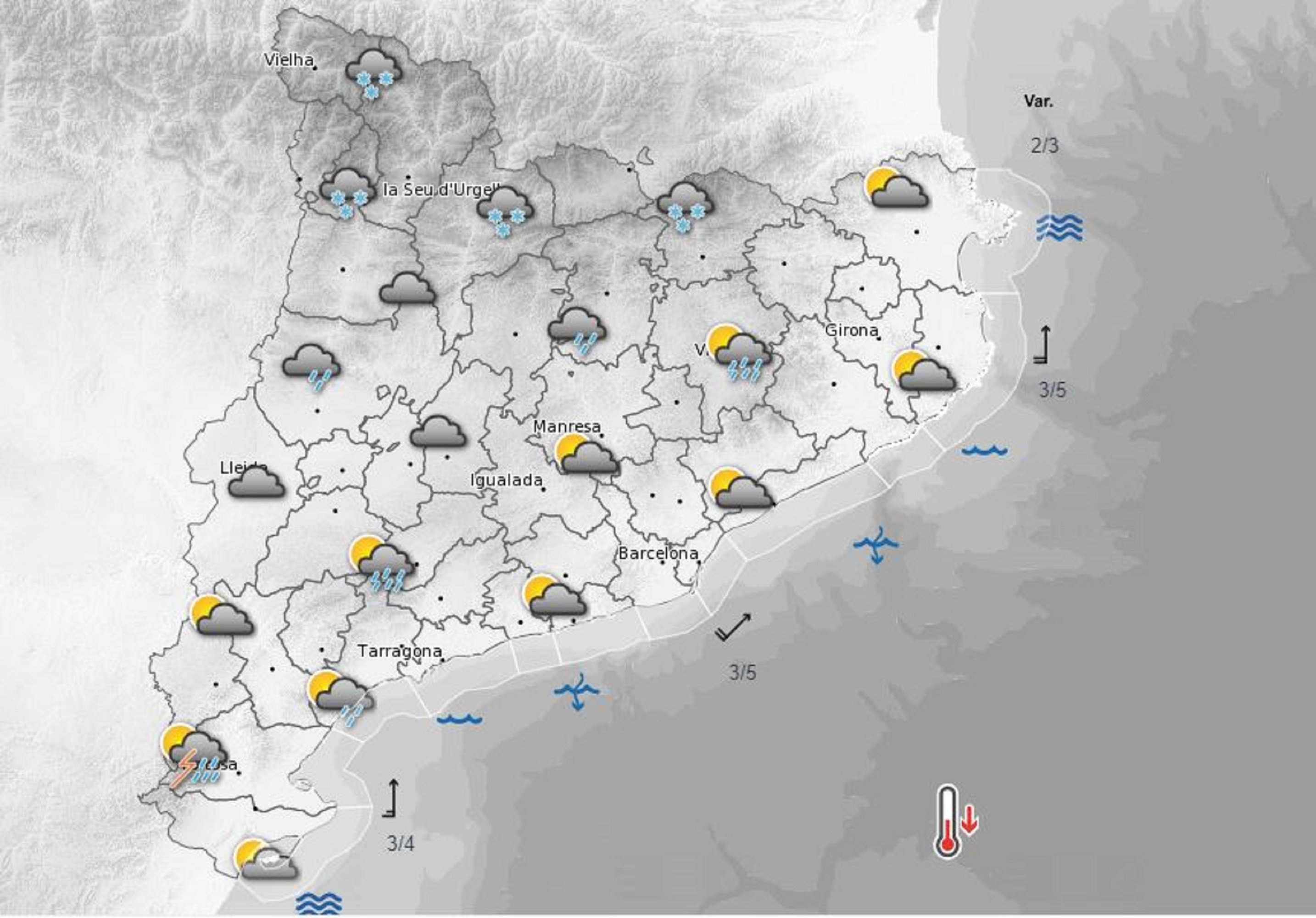 Risc de ruixats i calamarsades