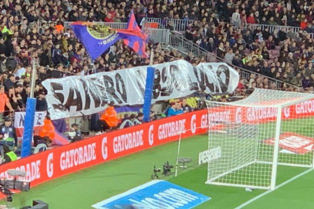 Pancarta Sandro Barça Atlètic Marta Lasalas