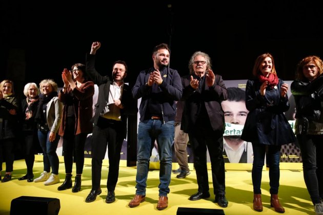 EL NACIONAL gabriel rufian joan tarda pere aragones inici campanya 28-a - sergi alcazar EL NACIONAL gabriel rufian joan tarda pere aragones inici campanya 28-a - sergi alcazar