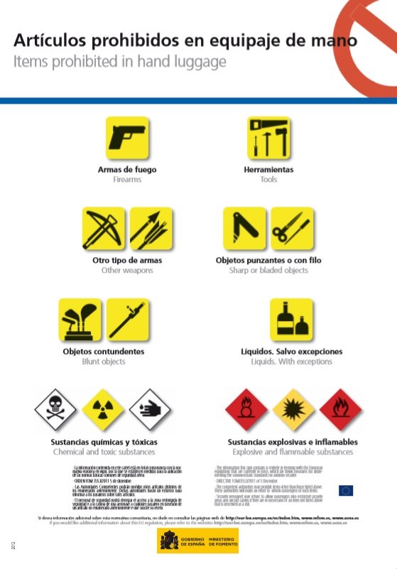 articles prohibits aeroport  / AENA