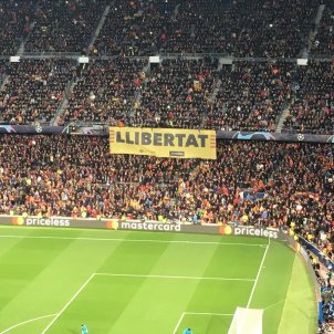 Pancarta llibertat Barca United Bernat Aguilar Pancarta llibertat Barca United Bernat Aguilar