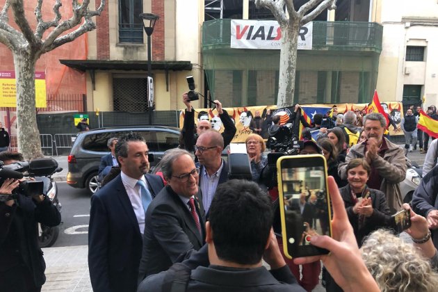 President Quim Torra acte JxCat mataró pancarta presos unionistes - Marina Fernàndez