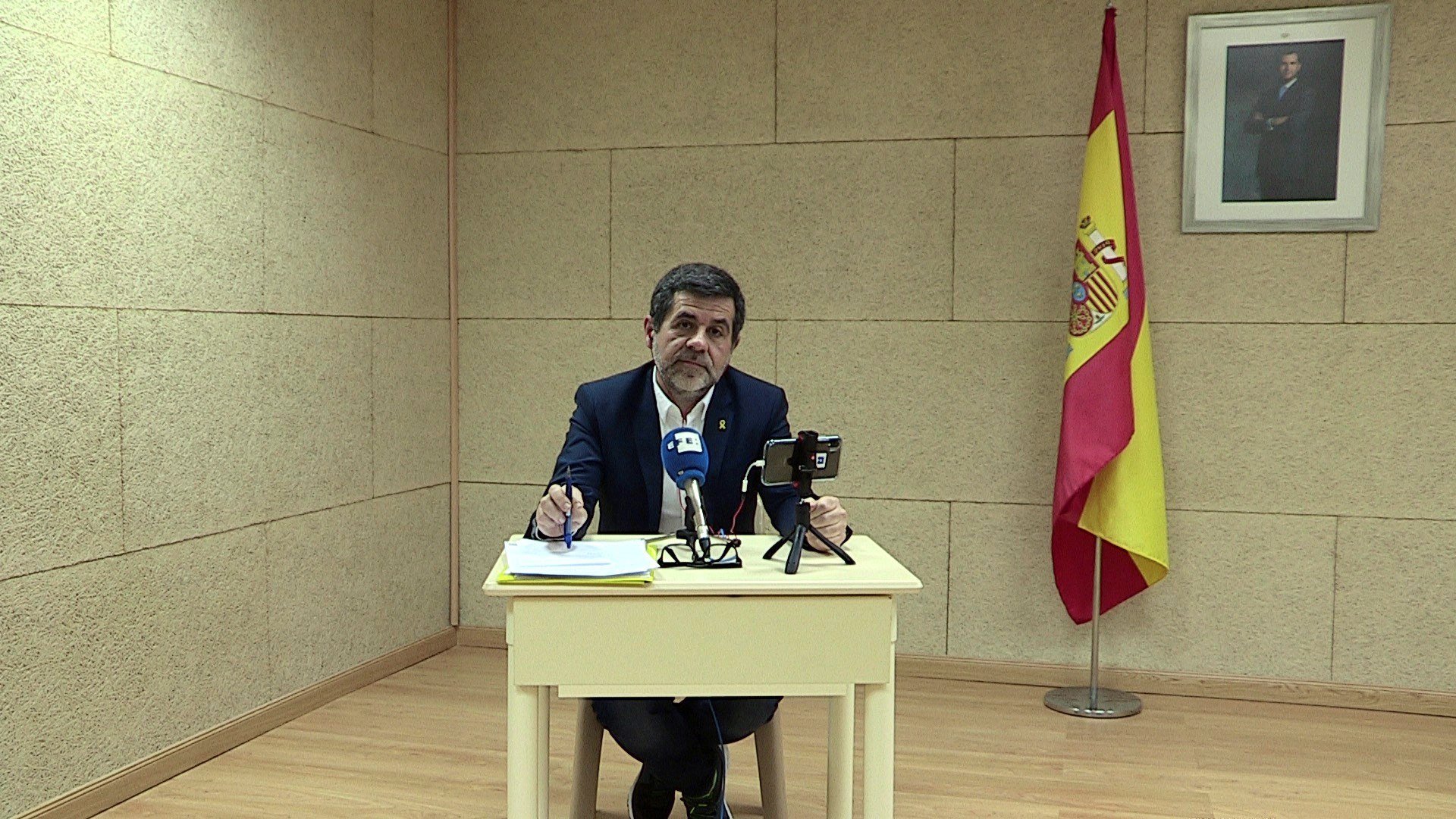 Jordi Sànchez's conciliatory tone in press conference from prison