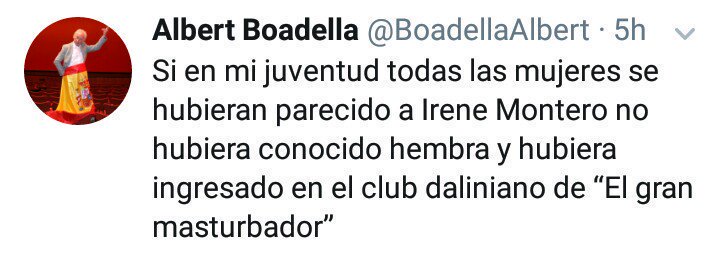 Tuit masclista Albert Boadella contra Montero