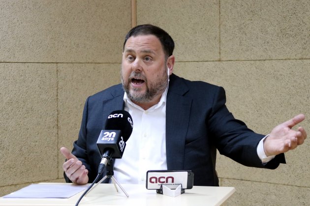 Junqueras Soto Real roda de premsa campanya 28A -ACN