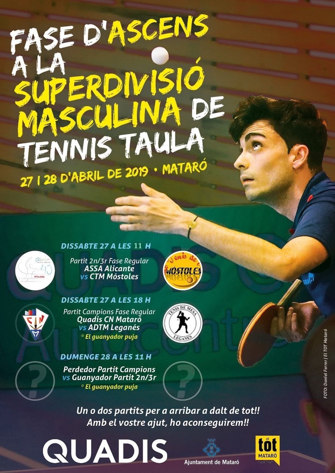 Tennis taula Cartell fase ascens Foto CN Mataró