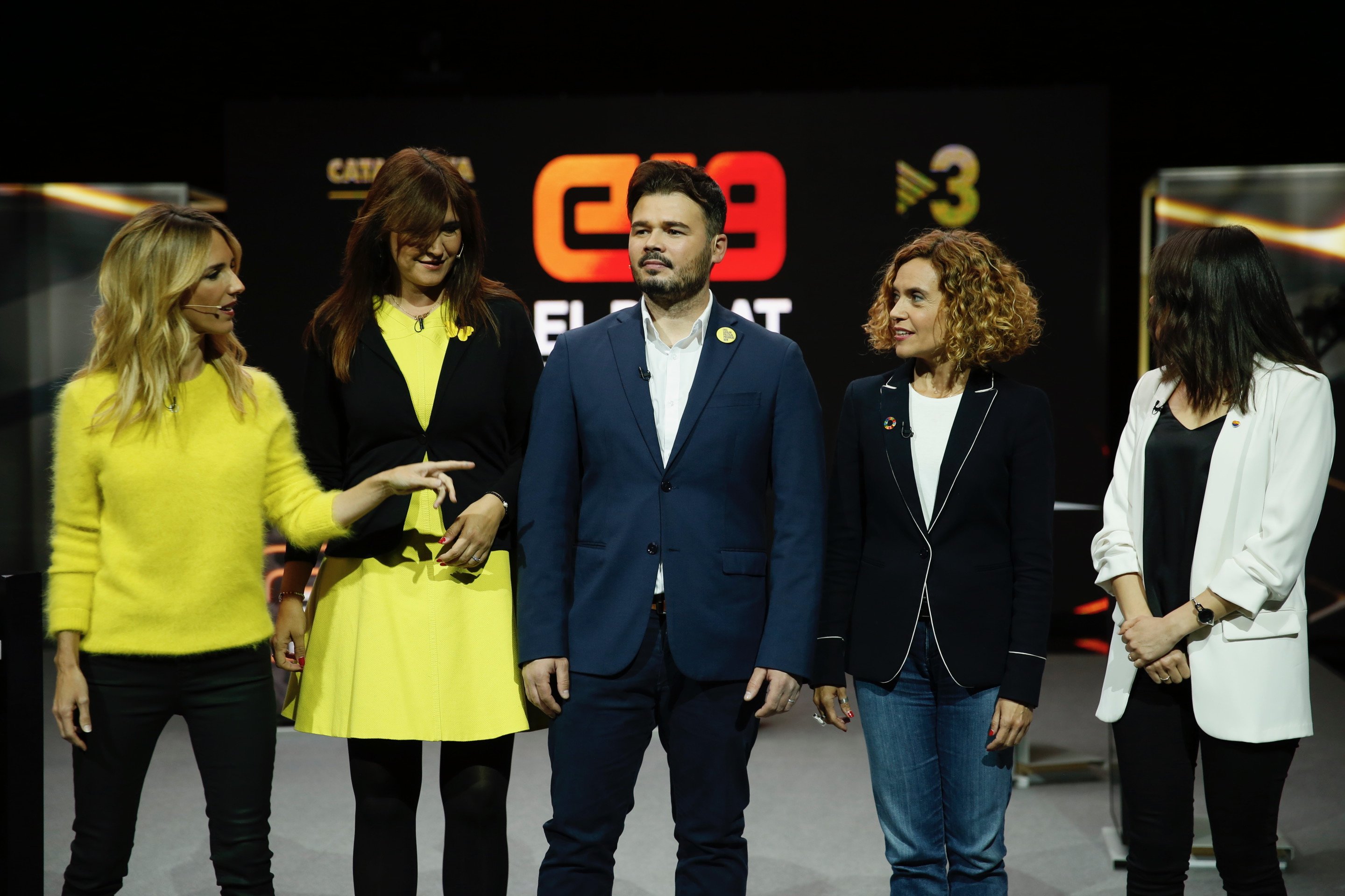 Cayetana i Borràs, de groc al debat de TV3